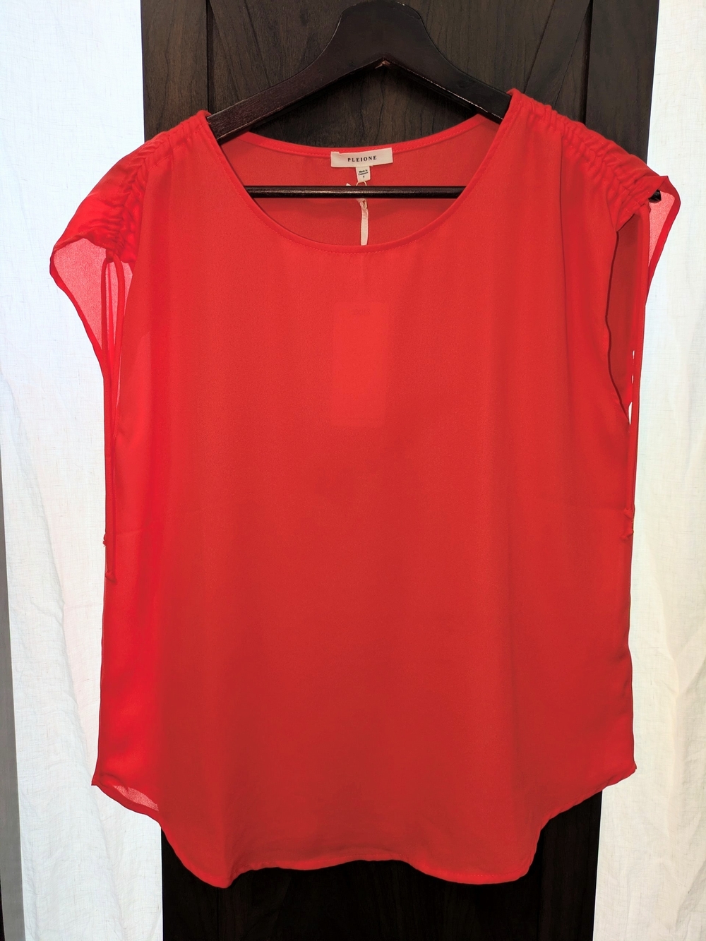Pleione Red Sleeveless Blouse NWT